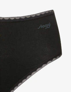 Sloggi Go Organic High-waisted Stretch-cotton Briefs Pack Of Two 5 Sloggi Go Organic High-waisted Stretch-cotton Briefs Pack Of Two -Ted Bakee Fashion Shop R03984018 004BLACK ALT02