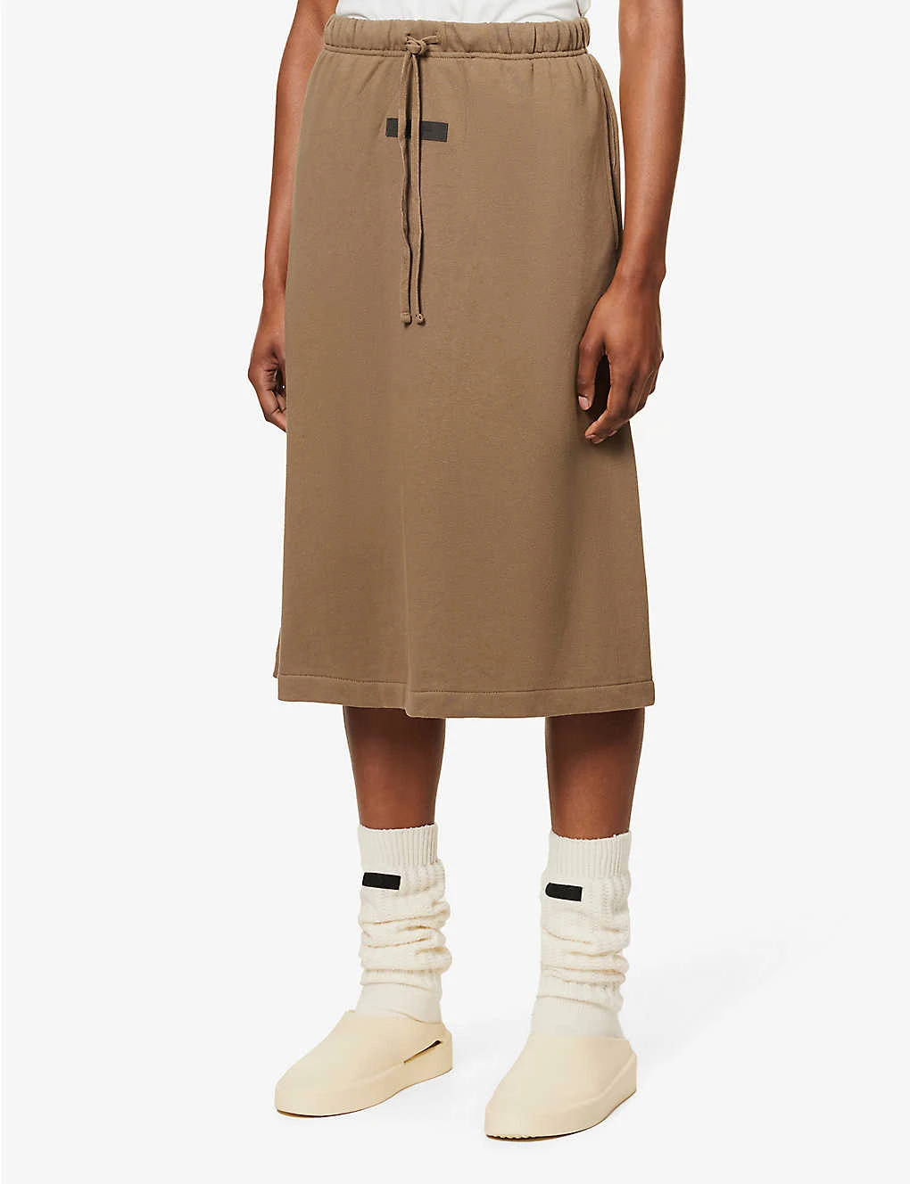 ESSENTIALS Logo-patch Cotton-jersey Skirt 3 ESSENTIALS Logo-patch Cotton-jersey Skirt - Image 3