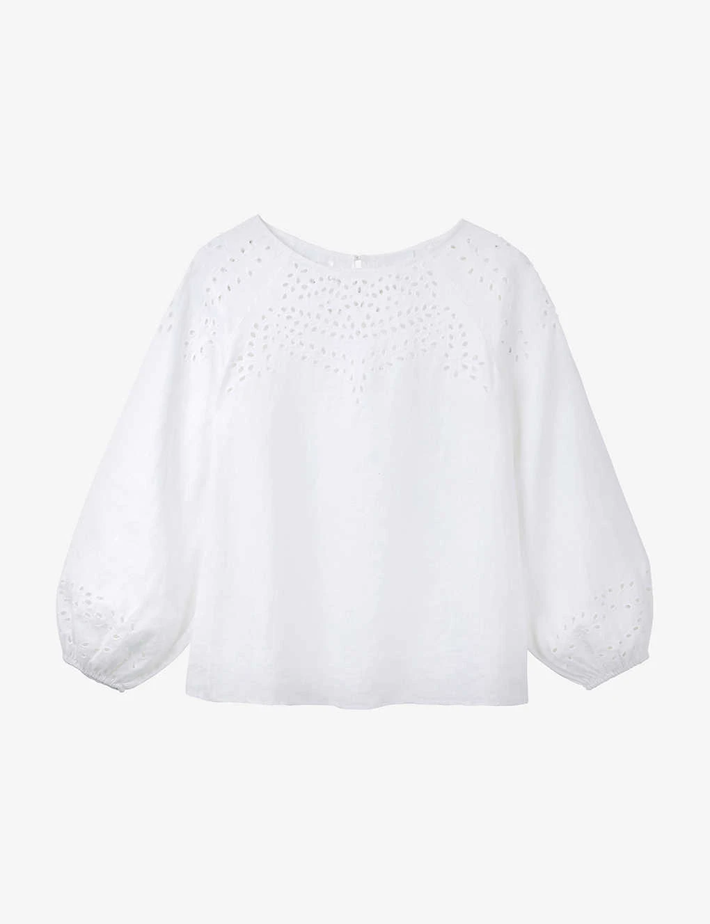 Broderie-detail Relaxed-fit Linen Blouse 1 Broderie-detail Relaxed-fit Linen Blouse