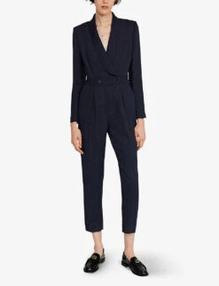 CLAUDIE PIERLOT Tailored Woven Jumpsuit -Ted Bakee Fashion Shop R04000814 BLEUS ALT02