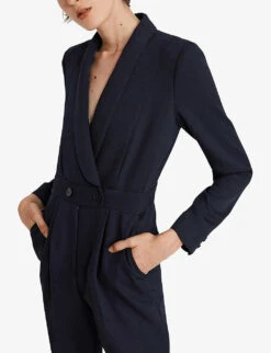 CLAUDIE PIERLOT Tailored Woven Jumpsuit -Ted Bakee Fashion Shop R04000814 BLEUS ALT04