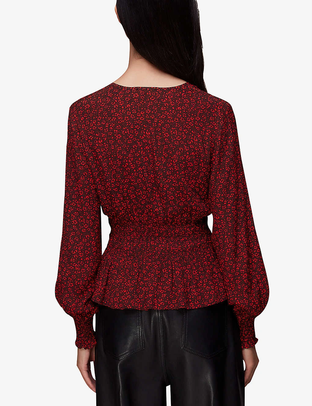 Whistles Pansy Dot Floral-print Woven Peplum Top 4 Whistles Pansy Dot Floral-print Woven Peplum Top - Image 4