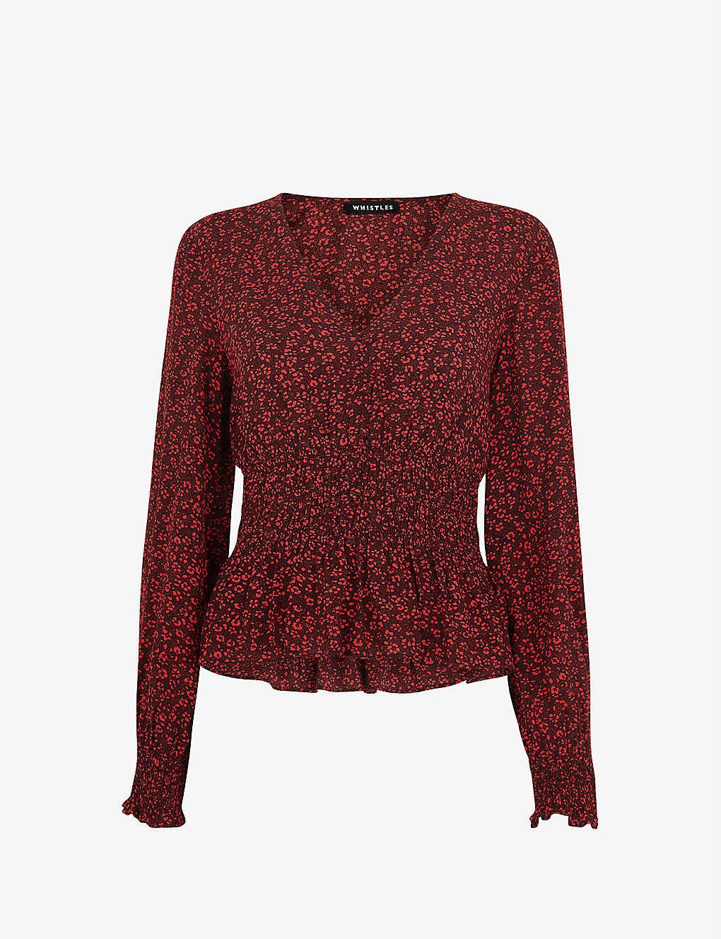 Whistles Pansy Dot Floral-print Woven Peplum Top 1 Whistles Pansy Dot Floral-print Woven Peplum Top