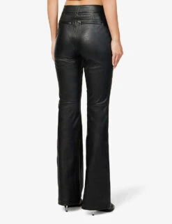 Spanx Leather-look High-rise Stretch-woven Trousers -Ted Bakee Fashion Shop R04004274 LUXEBLACK ALT03