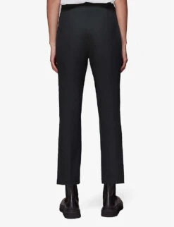 Whistles Gracy Flared-leg Mid-rise Stretch-cotton Trousers -Ted Bakee Fashion Shop R04004974 BLACK ALT03