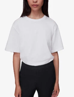 Whistles Gracy Flared-leg Mid-rise Stretch-cotton Trousers -Ted Bakee Fashion Shop R04004974 BLACK ALT04