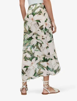 AllSaints Maria Floral-print Woven Sarong -Ted Bakee Fashion Shop R04006696 CHALKWHITE ALT03