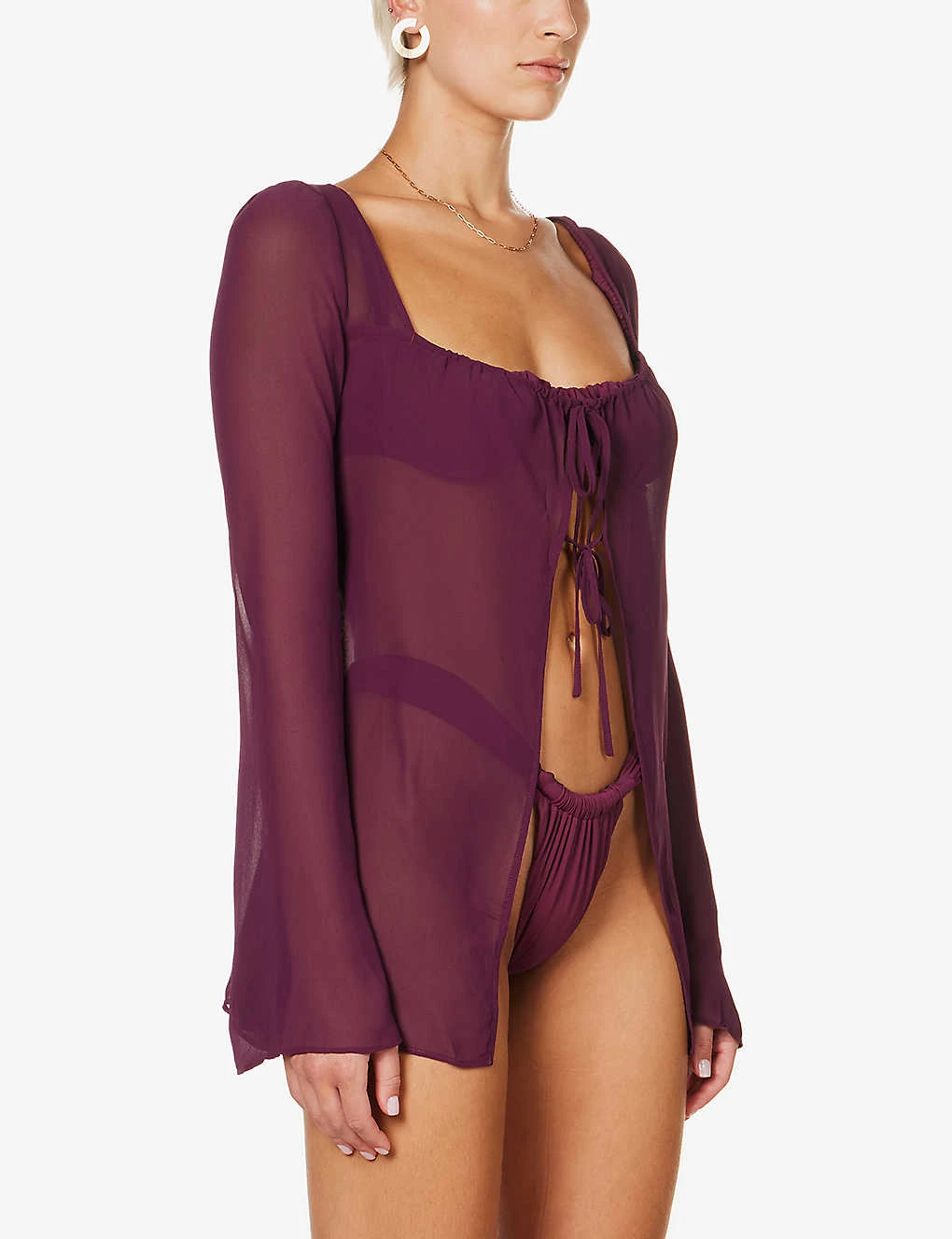 Provence Self-tie Woven Cover Up 3 Provence Self-tie Woven Cover Up - Image 3