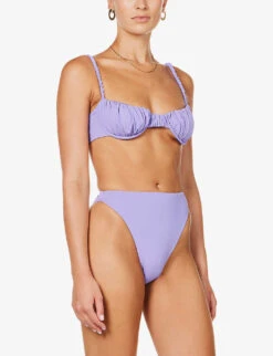 Cassis Ruched Underwired Bikini Top -Ted Bakee Fashion Shop R04006945 VIOLET ALT02