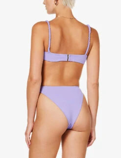 Cassis Ruched Underwired Bikini Top -Ted Bakee Fashion Shop R04006945 VIOLET ALT03