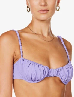 Cassis Ruched Underwired Bikini Top -Ted Bakee Fashion Shop R04006945 VIOLET ALT04