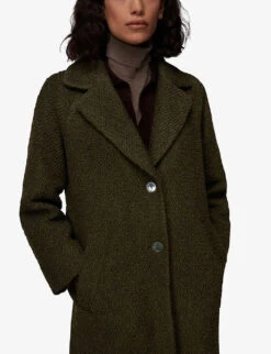 Whistles Daisy Relaxed-fit Wool-blend Coat -Ted Bakee Fashion Shop R04011281 KHAKIOLIVE ALT02
