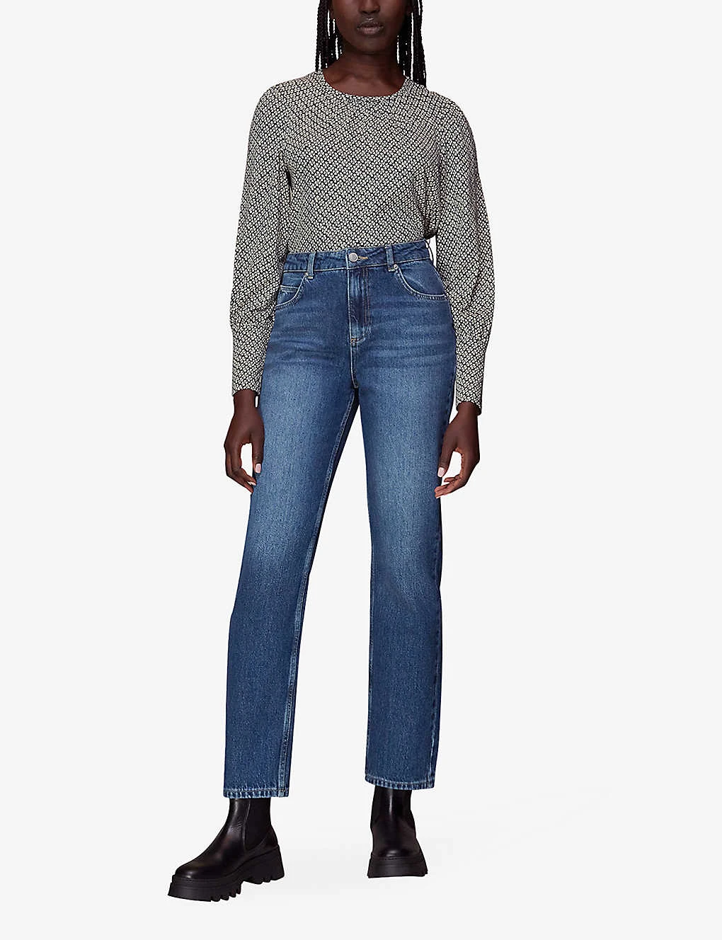 Whistles Floral-print Long-sleeved Cotton-blend Top 2 Whistles Floral-print Long-sleeved Cotton-blend Top - Image 2