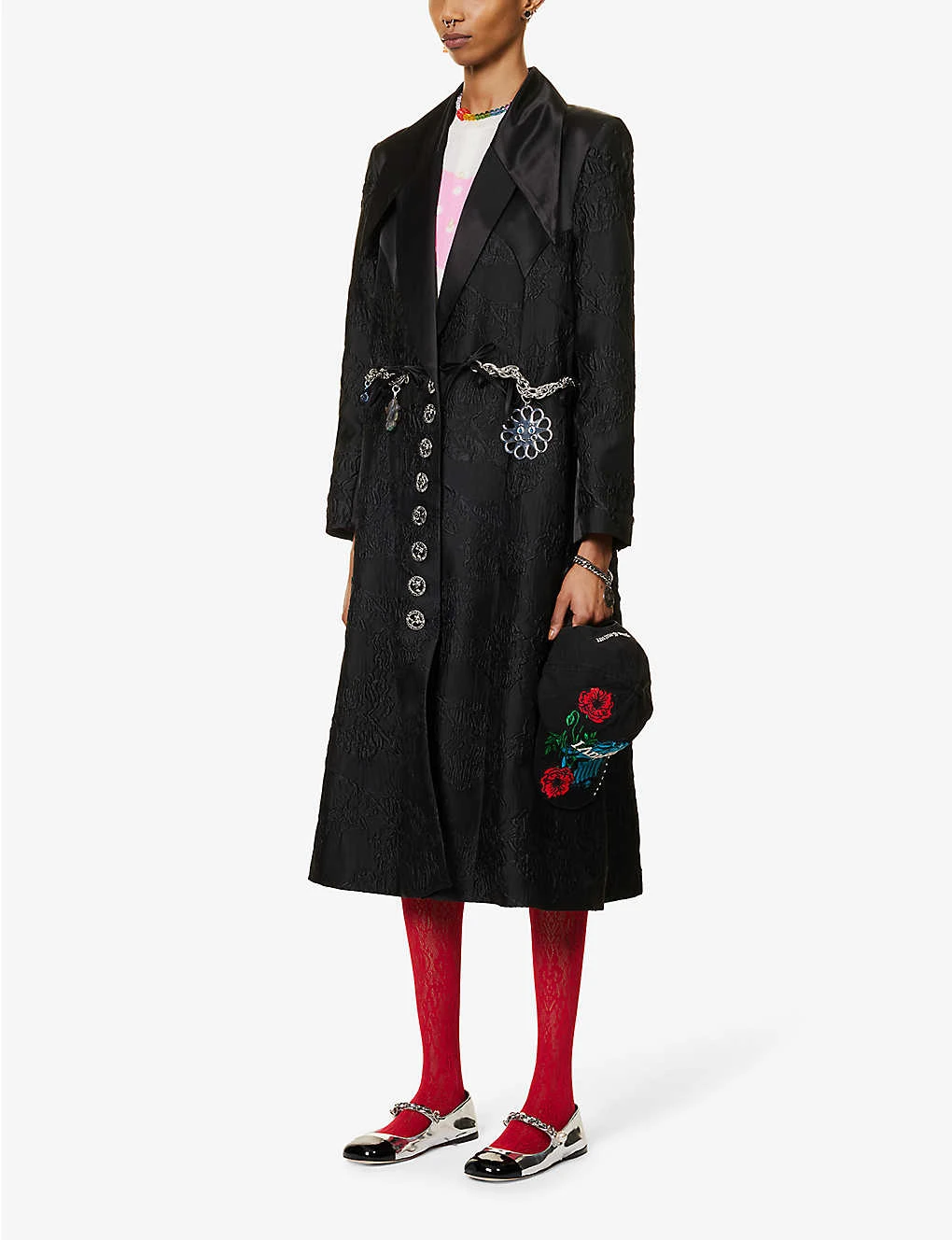 Attar Chain-embellished Cotton-blend Coat 2 Attar Chain-embellished Cotton-blend Coat - Image 2