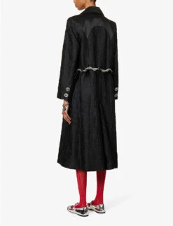 Attar Chain-embellished Cotton-blend Coat 10 Attar Chain-embellished Cotton-blend Coat -Ted Bakee Fashion Shop R04058966 BLACK ALT03