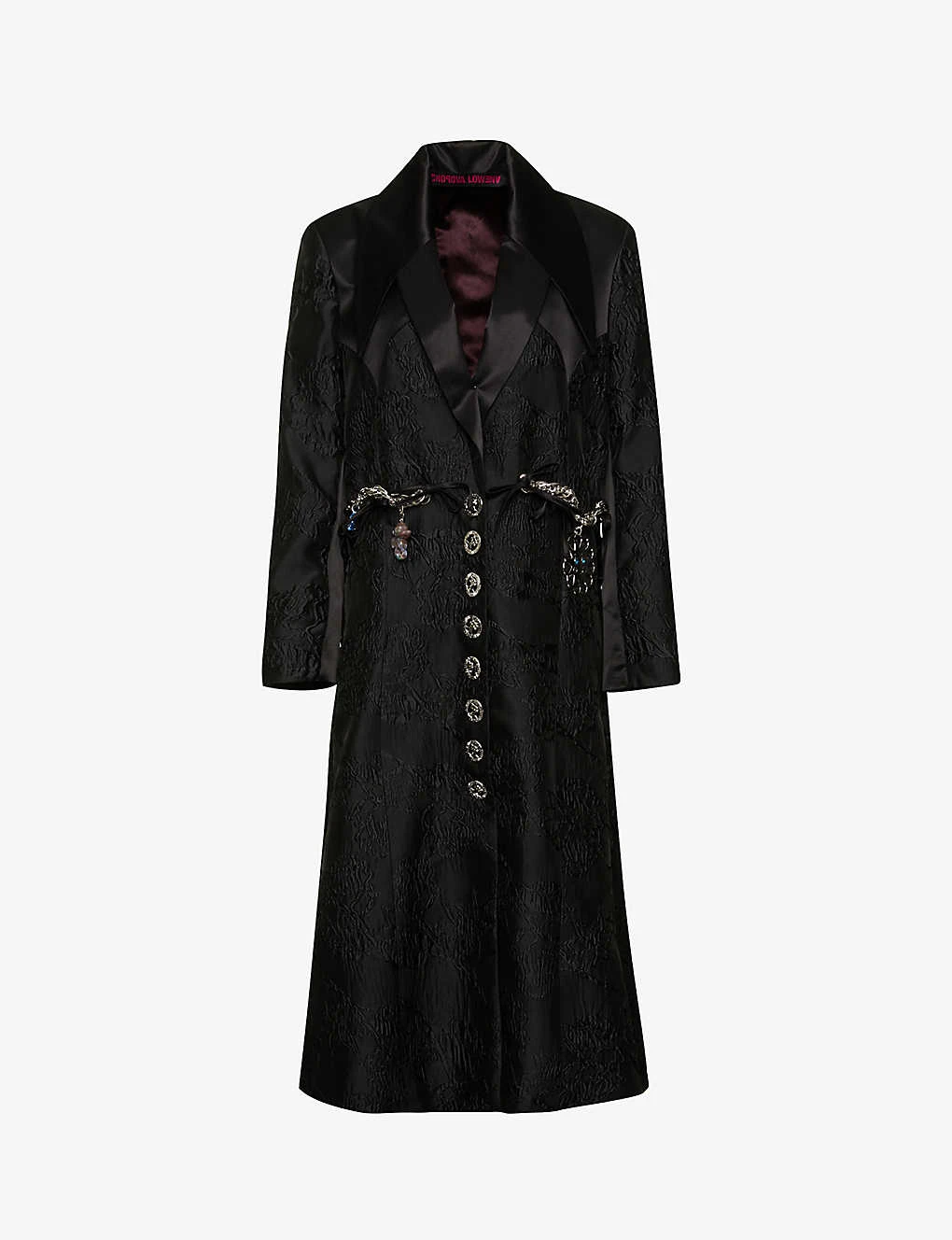 Attar Chain-embellished Cotton-blend Coat 1 Attar Chain-embellished Cotton-blend Coat