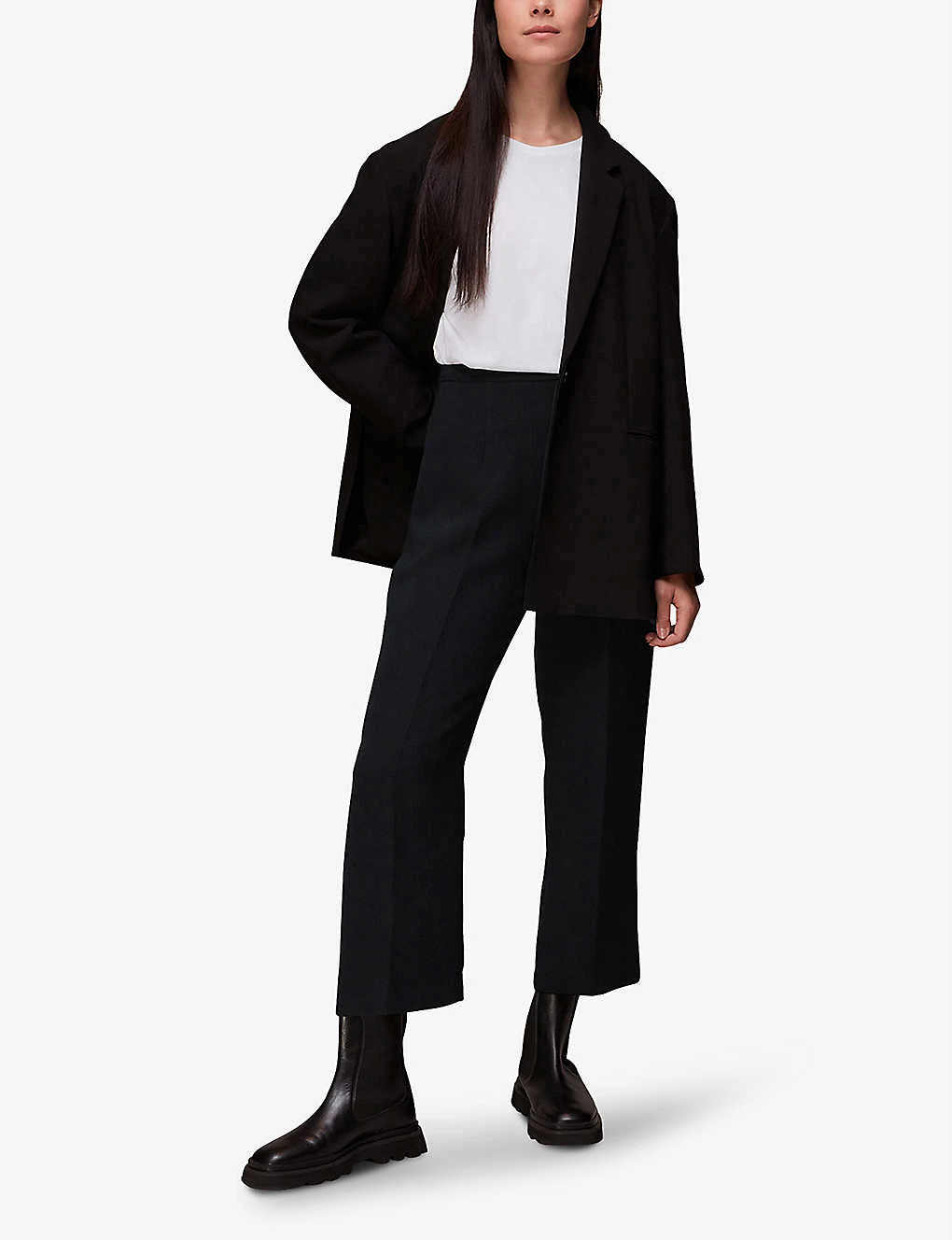 Whistles Wide-leg Cropped Recycled-polyester Trousers 2 Whistles Wide-leg Cropped Recycled-polyester Trousers - Image 2