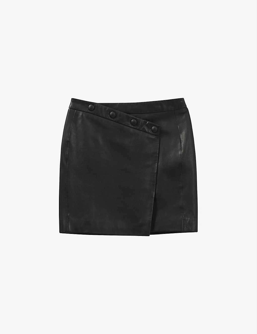 Ikks High-rise Button-detail Leather Mini Skirt 1 Ikks High-rise Button-detail Leather Mini Skirt