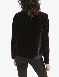Ikks Regular-fit Velvet Jacket -Ted Bakee Fashion Shop R04063245 NAVYBLUE ALT03