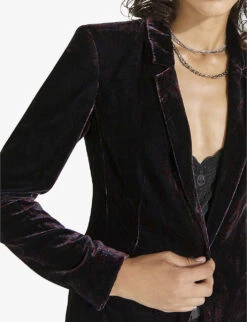 Ikks Regular-fit Velvet Jacket -Ted Bakee Fashion Shop R04063245 NAVYBLUE ALT04