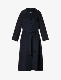 Elisa V-neck Belted Wool Coat