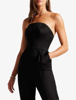 Ted Baker Oriiana Bustier Woven Jumpsuit -Ted Bakee Fashion Shop R04065920 BLACK ALT03