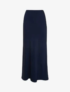 Whistles Bias-cut Satin Recycled-polyester Midi Skirt