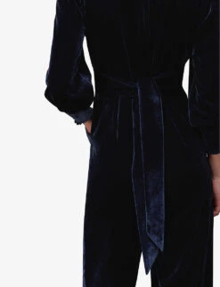 Whistles Puff-sleeve Woven Jumpsuit 11 Whistles Puff-sleeve Woven Jumpsuit -Ted Bakee Fashion Shop R04068735 NAVY ALT05