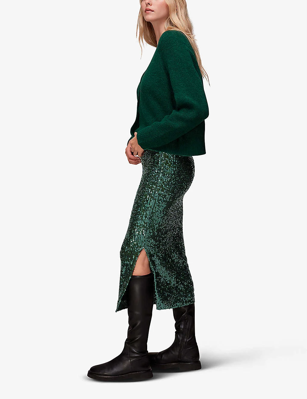 Whistles Recycled Polyester-blend Midi Skirt 3 Whistles Recycled Polyester-blend Midi Skirt - Image 3