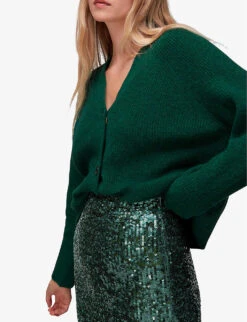 Whistles Recycled Polyester-blend Midi Skirt 9 Whistles Recycled Polyester-blend Midi Skirt -Ted Bakee Fashion Shop R04069779 DARKGREEN ALT04