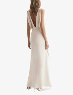 Reiss Ida Cowl-neck Woven Maxi Bridesmaid Dress -Ted Bakee Fashion Shop R04070731 IVORY ALT02