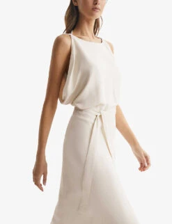 Reiss Ida Cowl-neck Woven Maxi Bridesmaid Dress -Ted Bakee Fashion Shop R04070731 IVORY ALT03