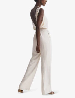 Reiss Koa Drape-armhole Woven Bridal Jumpsuit -Ted Bakee Fashion Shop R04070737 IVORY ALT03
