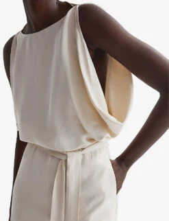 Reiss Koa Drape-armhole Woven Bridal Jumpsuit -Ted Bakee Fashion Shop R04070737 IVORY ALT04
