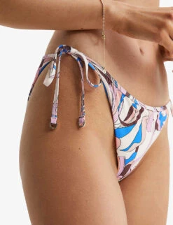 Reiss Thia Triangle Graphic-print Stretch Recycled-nylon Bikini Bottoms -Ted Bakee Fashion Shop R04070767 MULTI ALT04