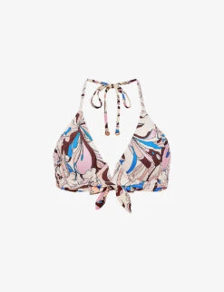 Reiss Audrinna Graphic-print Bikini Top