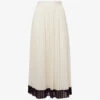 Reiss Osti Colour-block Pleated Woven Midi Skirt