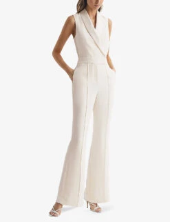 Reiss Dani Tuxedo Woven Jumpsuit -Ted Bakee Fashion Shop R04075257 IVORY ALT02