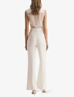 Reiss Dani Tuxedo Woven Jumpsuit -Ted Bakee Fashion Shop R04075257 IVORY ALT03