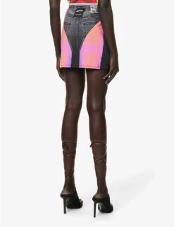 Y/Project X Jean Paul Gaultier Trompe L'Oeil Graphic-print Stretch-woven Mini Skirt 9 Y/Project X Jean Paul Gaultier Trompe L'Oeil Graphic-print Stretch-woven Mini Skirt -Ted Bakee Fashion Shop R04075901 BLACKPINK ALT03