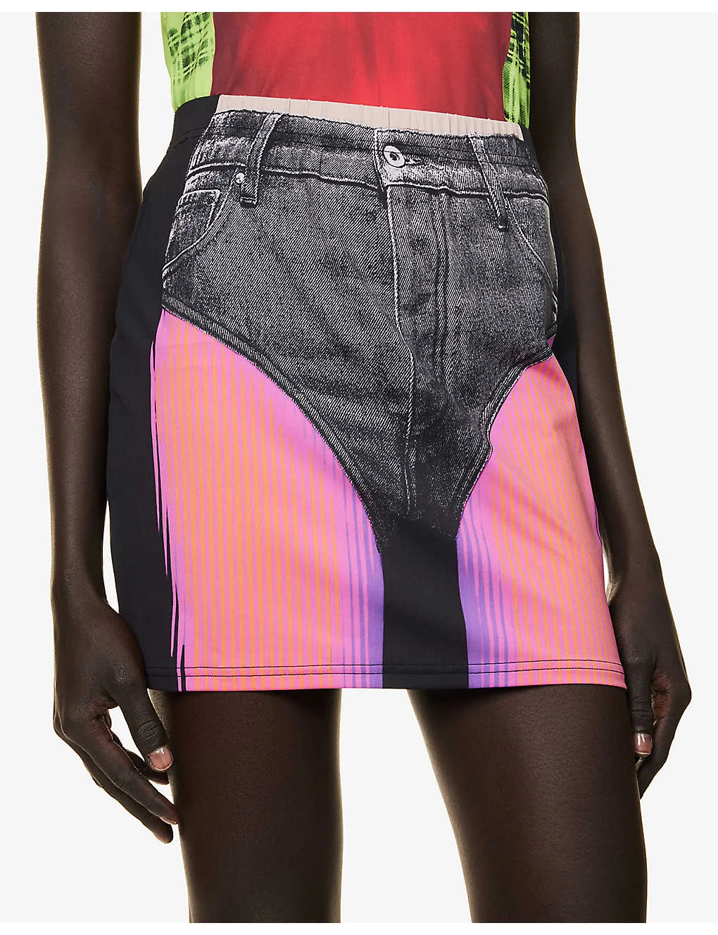Y/Project X Jean Paul Gaultier Trompe L'Oeil Graphic-print Stretch-woven Mini Skirt 5 Y/Project X Jean Paul Gaultier Trompe L'Oeil Graphic-print Stretch-woven Mini Skirt - Image 5