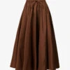Valentino Flared-hem Drawstring-waist Silk Maxi Skirt