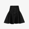 ALAIA Lace-up A-line Woven Midi Skirt