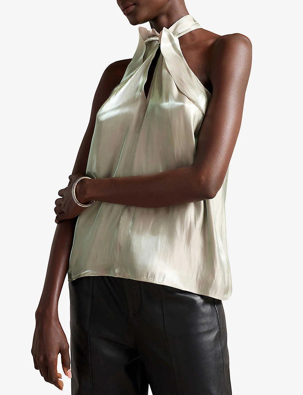 Ted Baker Rosebel Twist-neck Crepe Top 3 Ted Baker Rosebel Twist-neck Crepe Top - Image 3