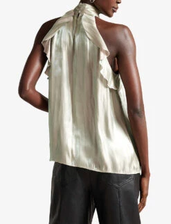 Ted Baker Rosebel Twist-neck Crepe Top 7 Ted Baker Rosebel Twist-neck Crepe Top -Ted Bakee Fashion Shop R04077222 IVORY ALT03