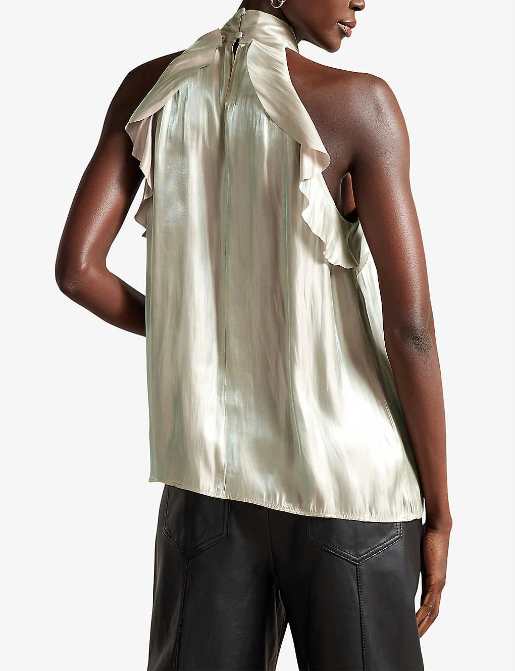 Ted Baker Rosebel Twist-neck Crepe Top 4 Ted Baker Rosebel Twist-neck Crepe Top - Image 4