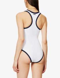 Bondi Beach Contrast-trim Swimsuit -Ted Bakee Fashion Shop R04077235 WHITENAVY ALT03