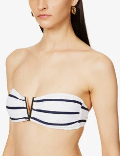 Long Island Recycled Polyester-blend Halter-neck Bikini Top -Ted Bakee Fashion Shop R04077237 NAUTICAL ALT04