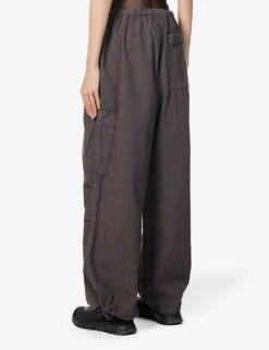 Jaded London Parachute Wide-leg High-rise Cotton Trousers -Ted Bakee Fashion Shop R04077327 GREY ALT03