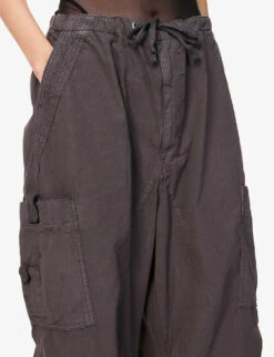 Jaded London Parachute Wide-leg High-rise Cotton Trousers -Ted Bakee Fashion Shop R04077327 GREY ALT04